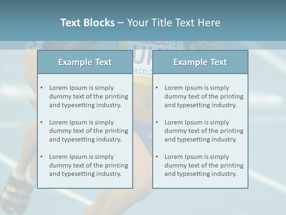 Runner Metres Gold PowerPoint Template