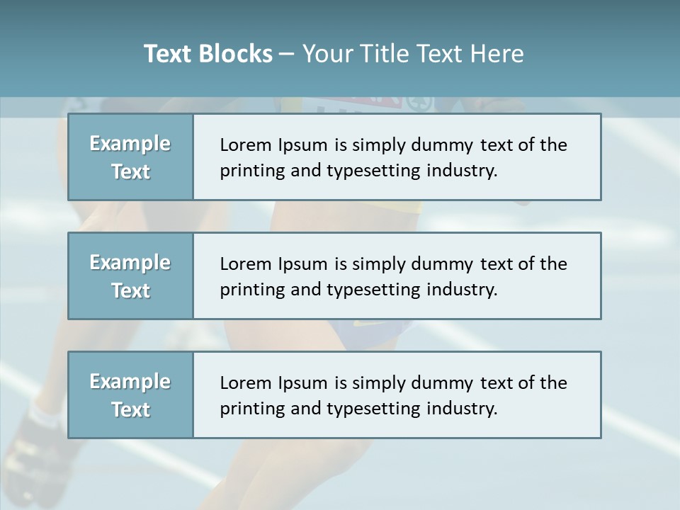 Runner Metres Gold PowerPoint Template