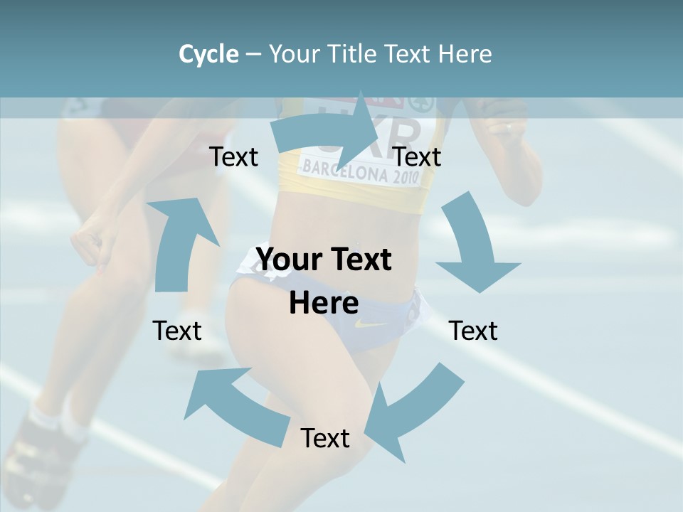Runner Metres Gold PowerPoint Template