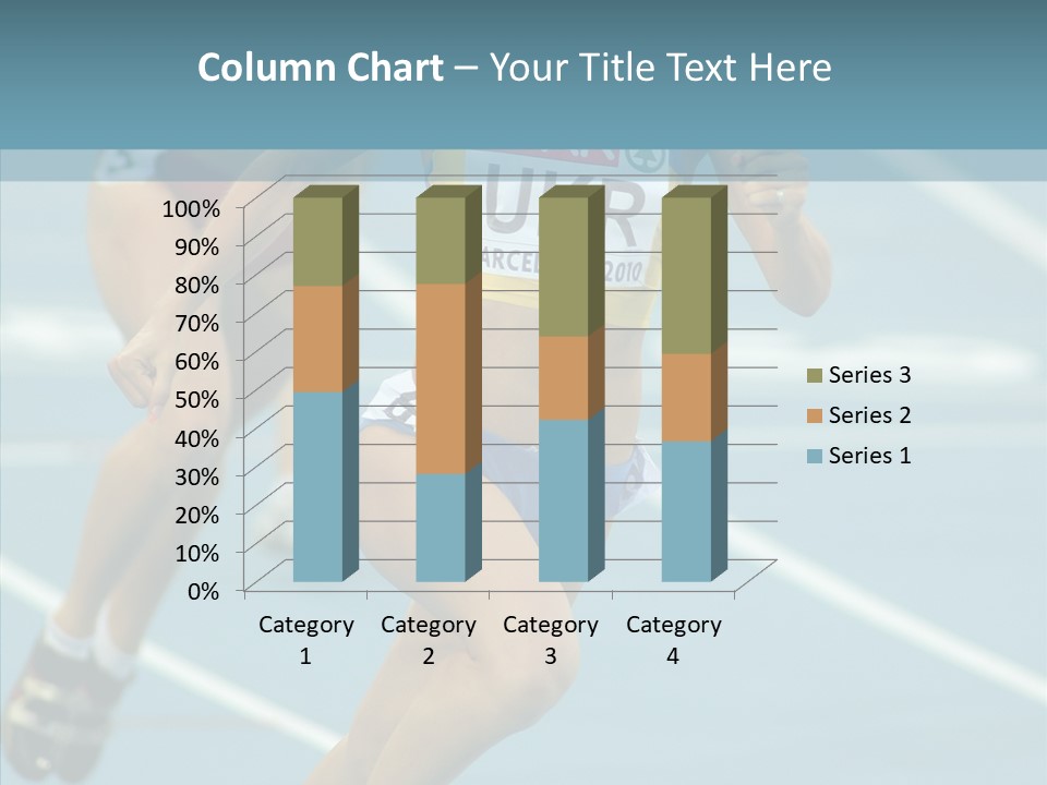 Runner Metres Gold PowerPoint Template