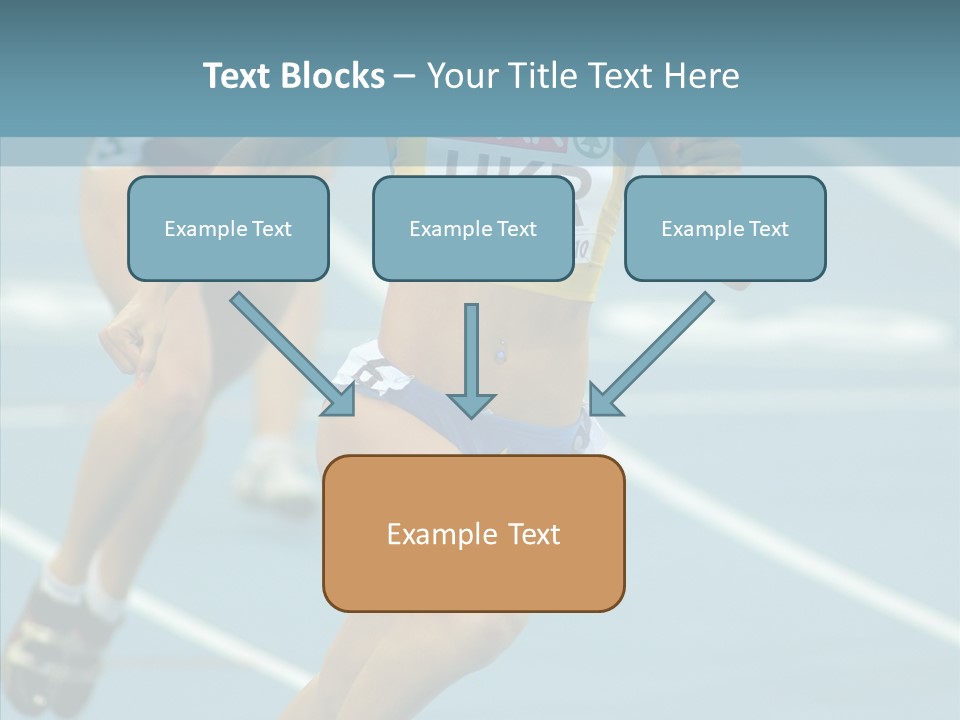Runner Metres Gold PowerPoint Template