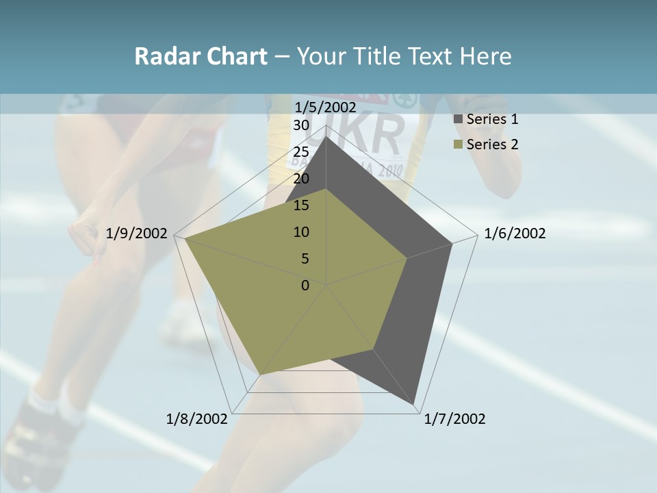 Runner Metres Gold PowerPoint Template