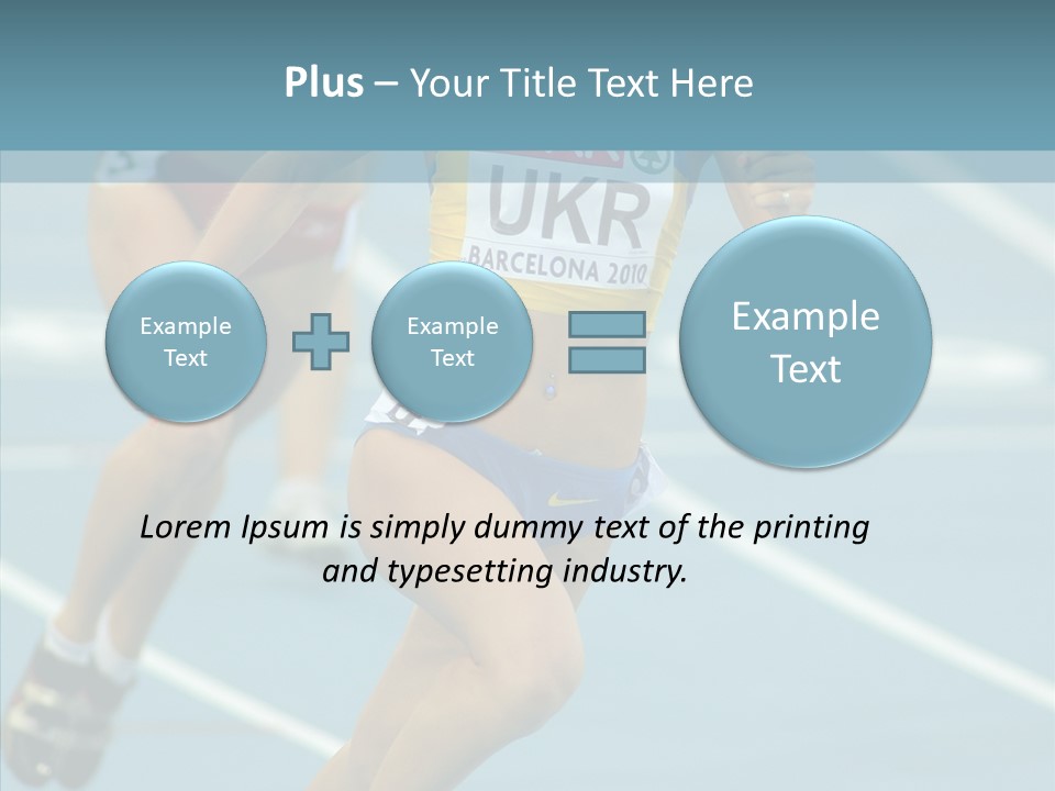 Runner Metres Gold PowerPoint Template