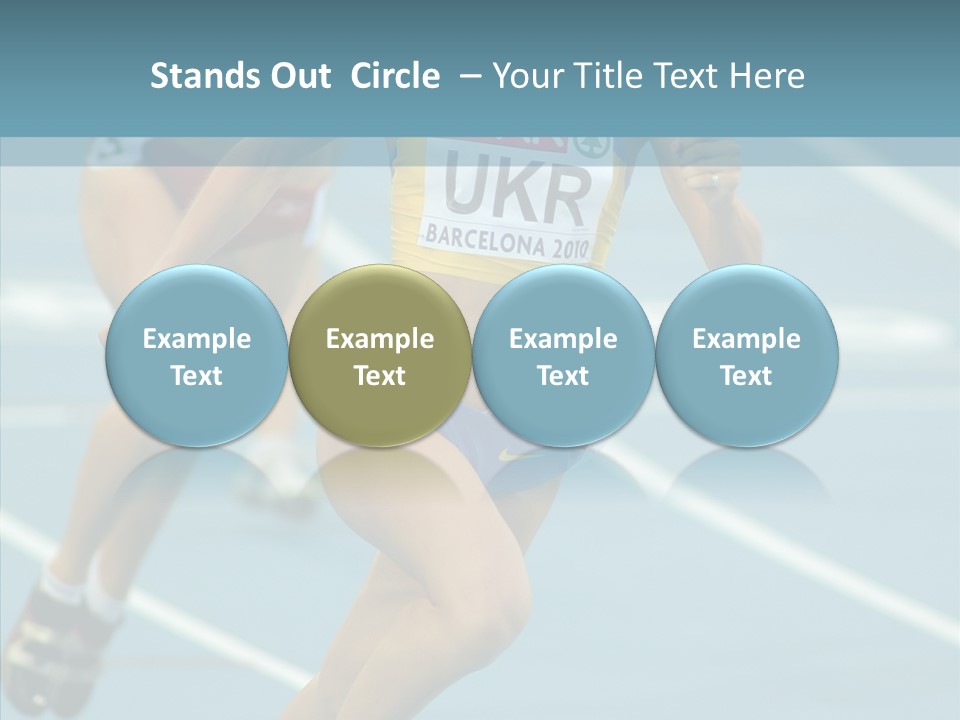 Runner Metres Gold PowerPoint Template