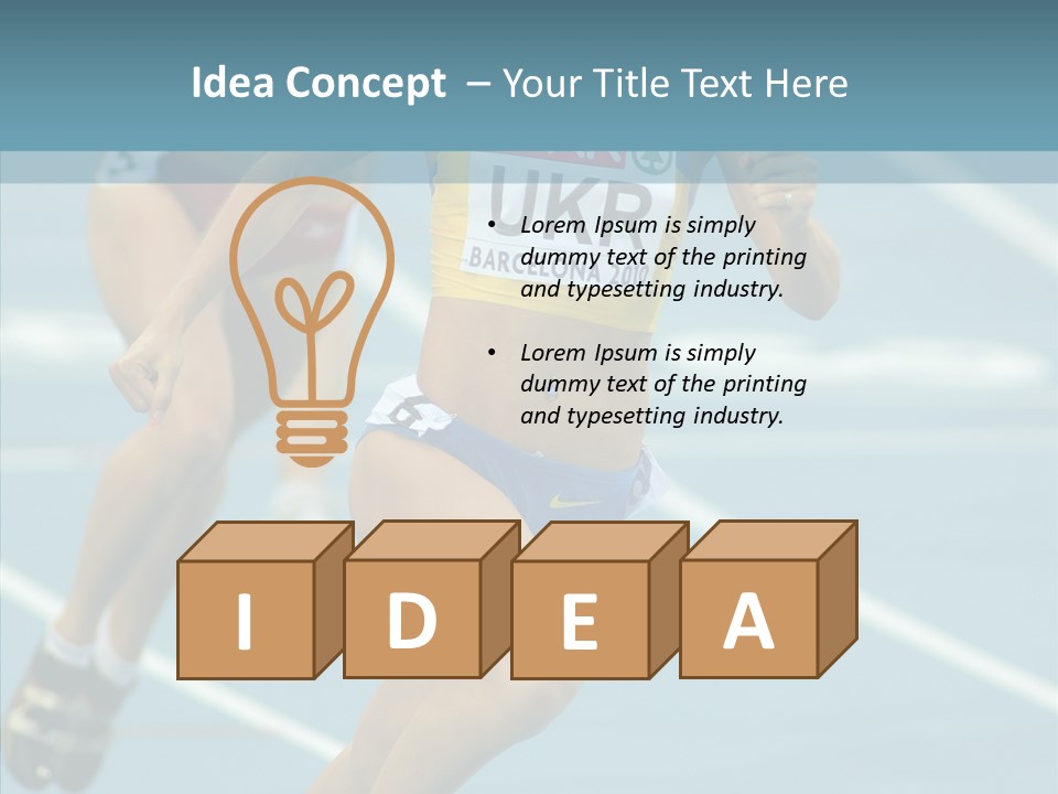 Runner Metres Gold PowerPoint Template