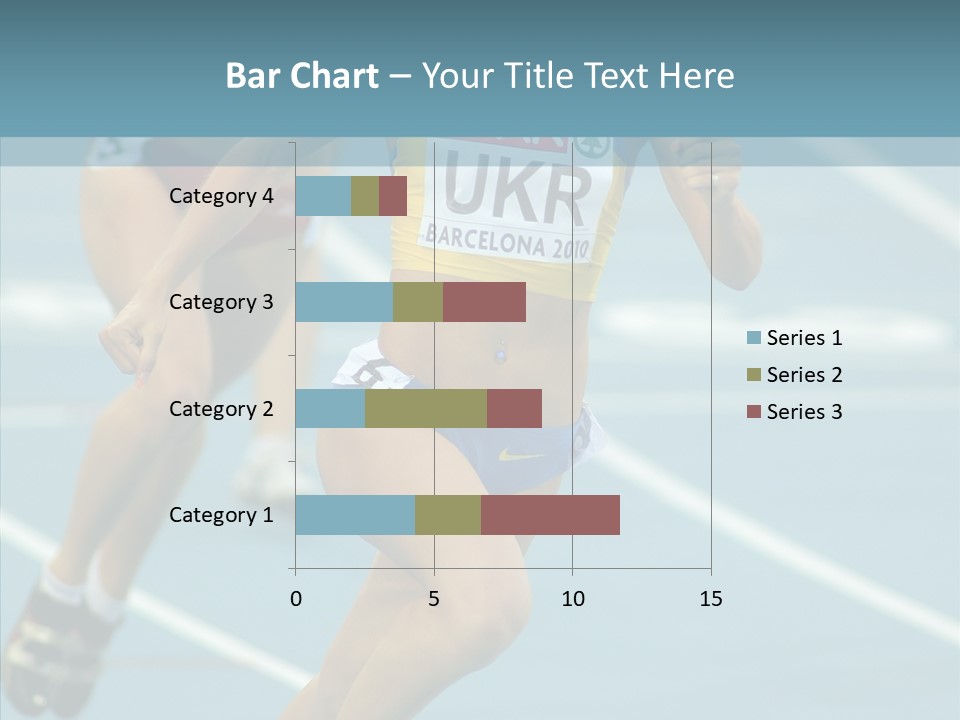 Runner Metres Gold PowerPoint Template