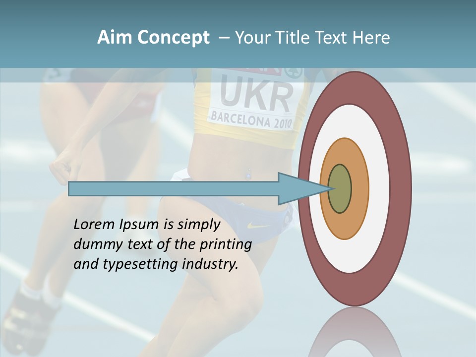 Runner Metres Gold PowerPoint Template