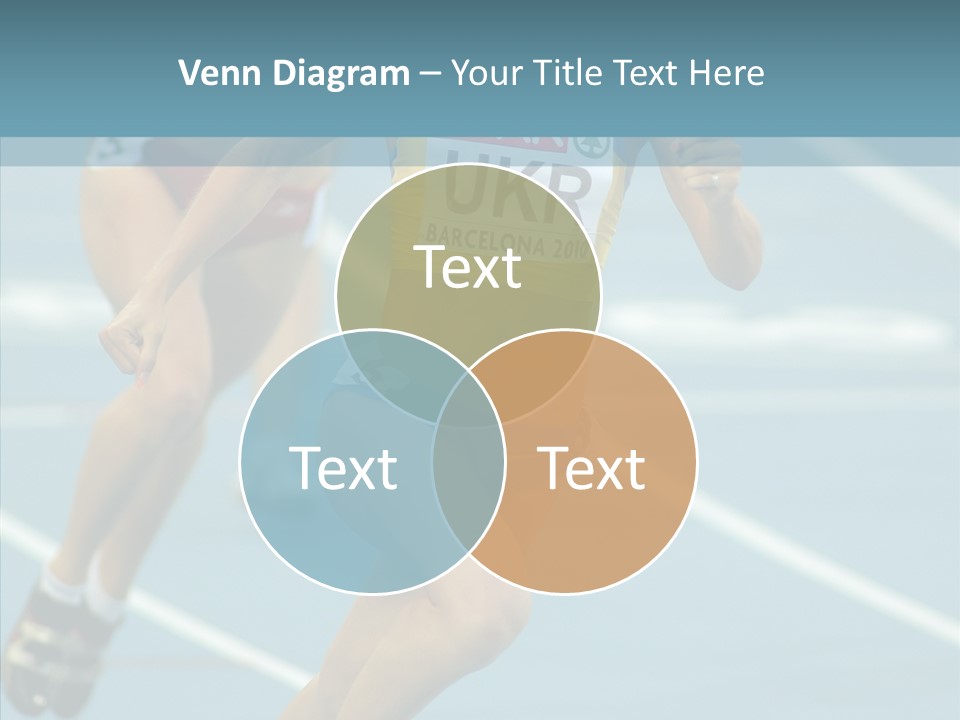 Runner Metres Gold PowerPoint Template