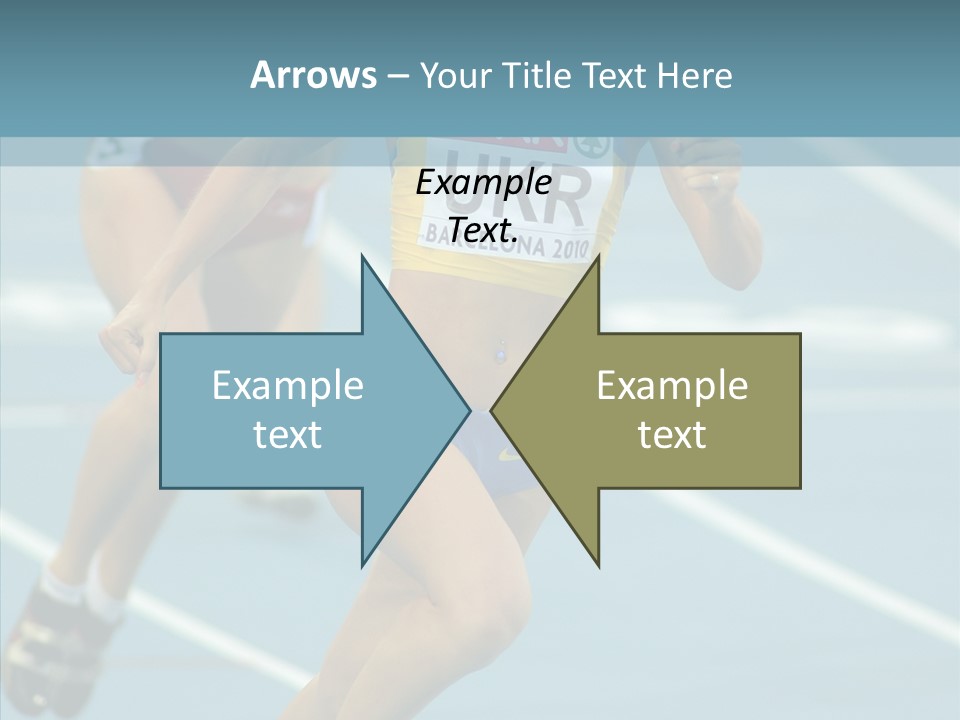 Runner Metres Gold PowerPoint Template