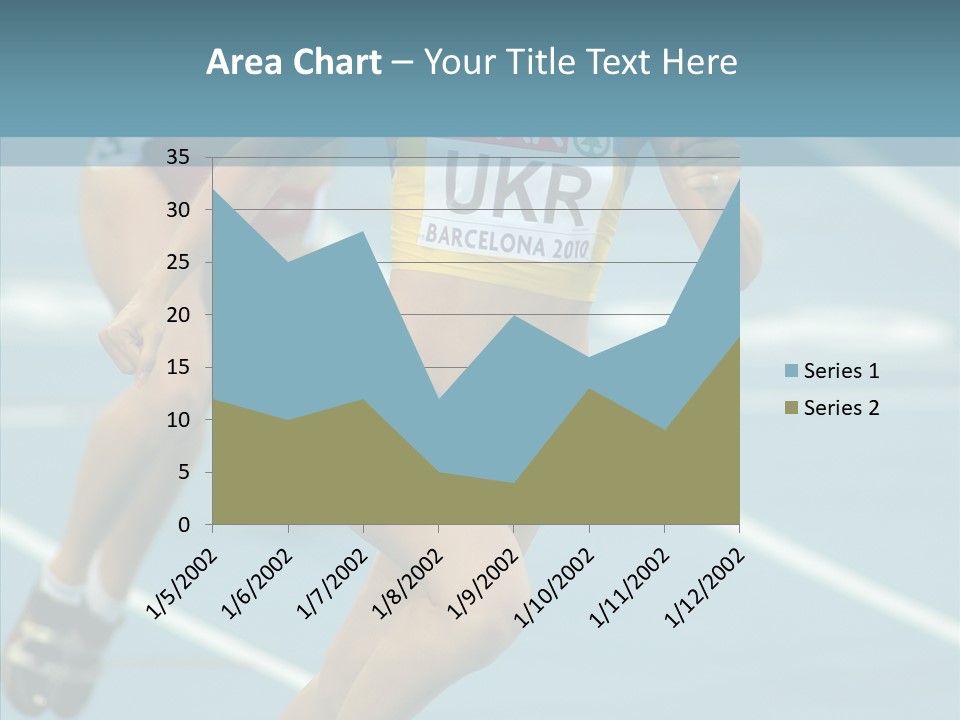 Runner Metres Gold PowerPoint Template