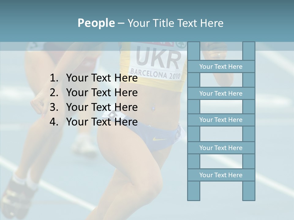 Runner Metres Gold PowerPoint Template