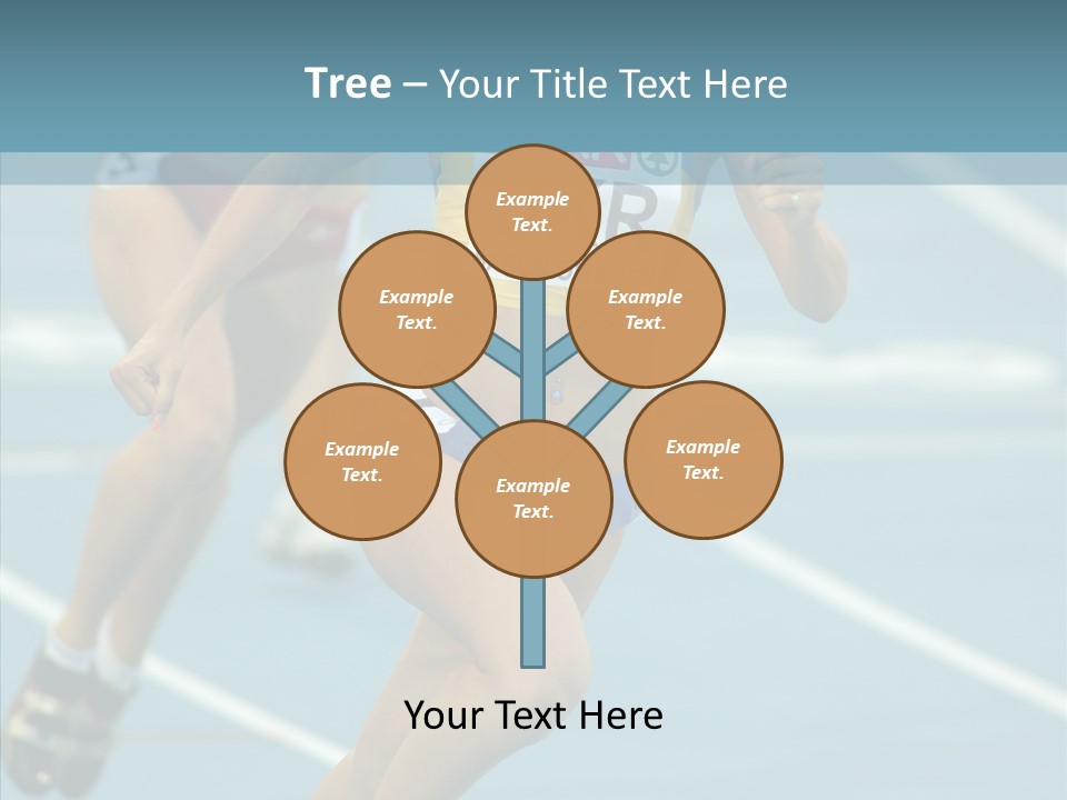 Runner Metres Gold PowerPoint Template