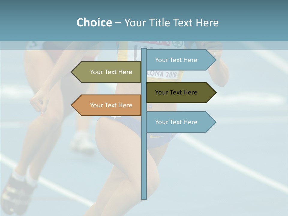 Runner Metres Gold PowerPoint Template