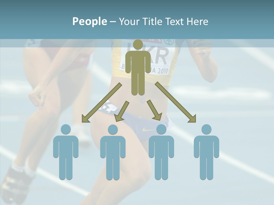 Runner Metres Gold PowerPoint Template