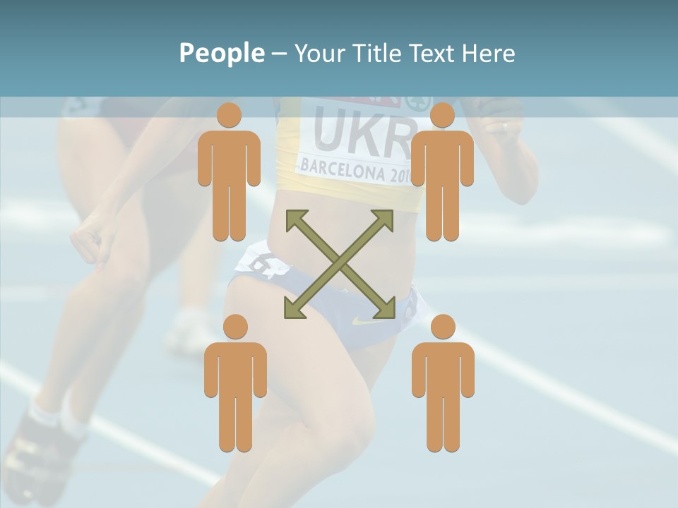 Runner Metres Gold PowerPoint Template