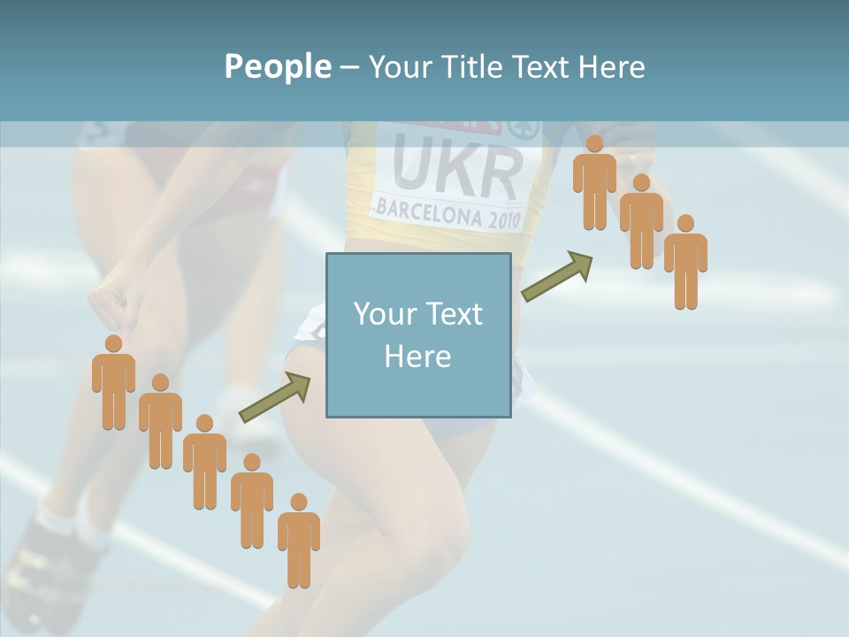 Runner Metres Gold PowerPoint Template