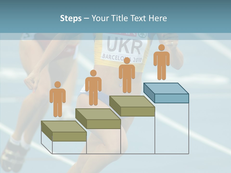 Runner Metres Gold PowerPoint Template