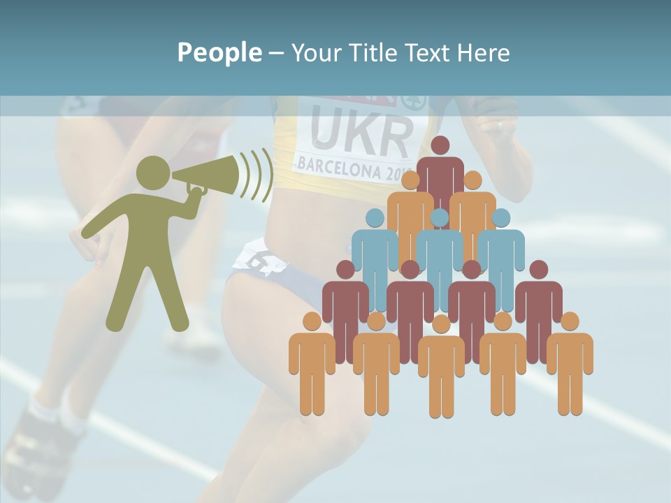 Runner Metres Gold PowerPoint Template