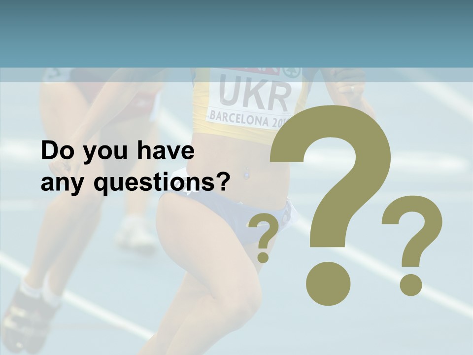 Runner Metres Gold PowerPoint Template