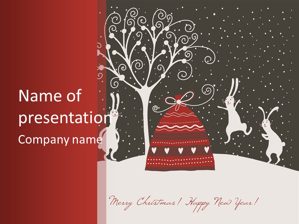 Gift December Greeting PowerPoint Template