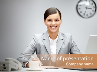 Looking Cheerful Bu Ine PowerPoint Template