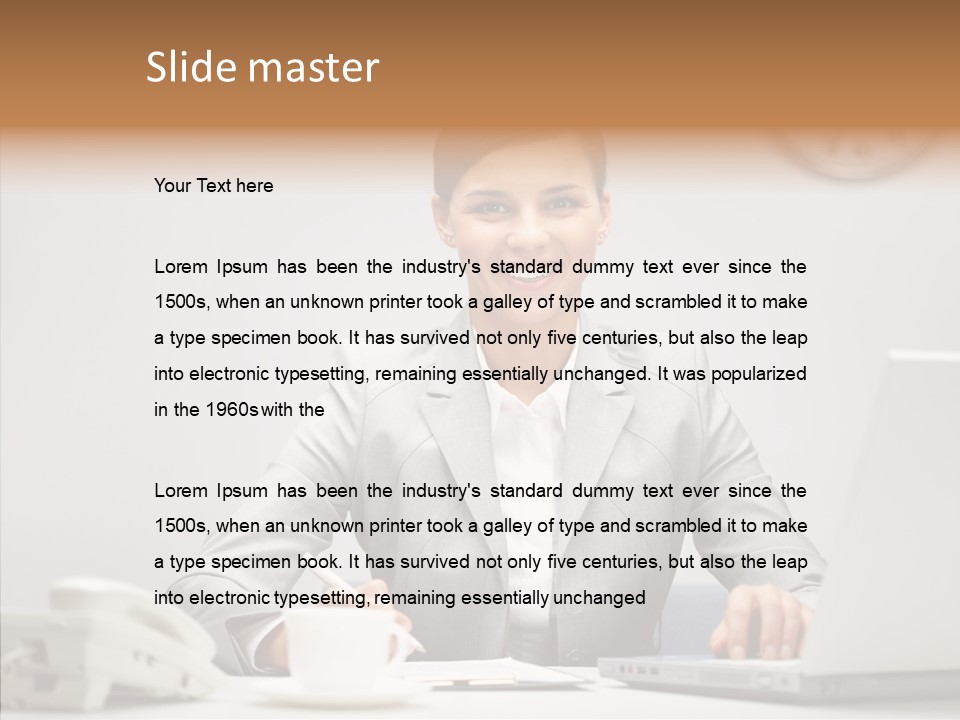 Looking Cheerful Bu Ine PowerPoint Template