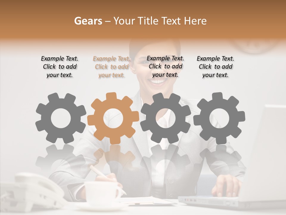 Looking Cheerful Bu Ine PowerPoint Template