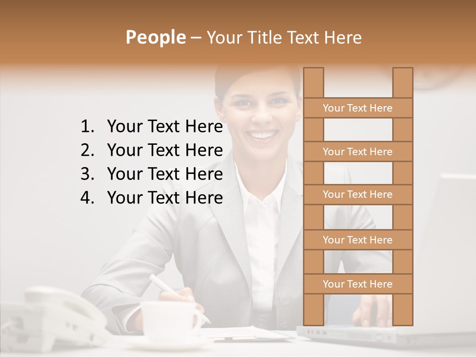 Looking Cheerful Bu Ine PowerPoint Template