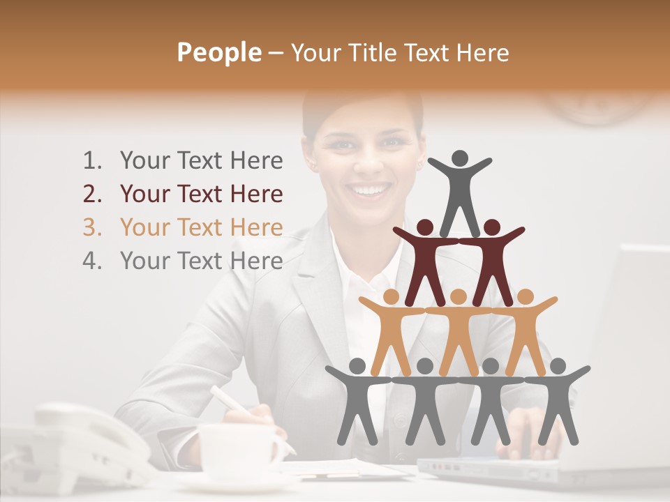 Looking Cheerful Bu Ine PowerPoint Template