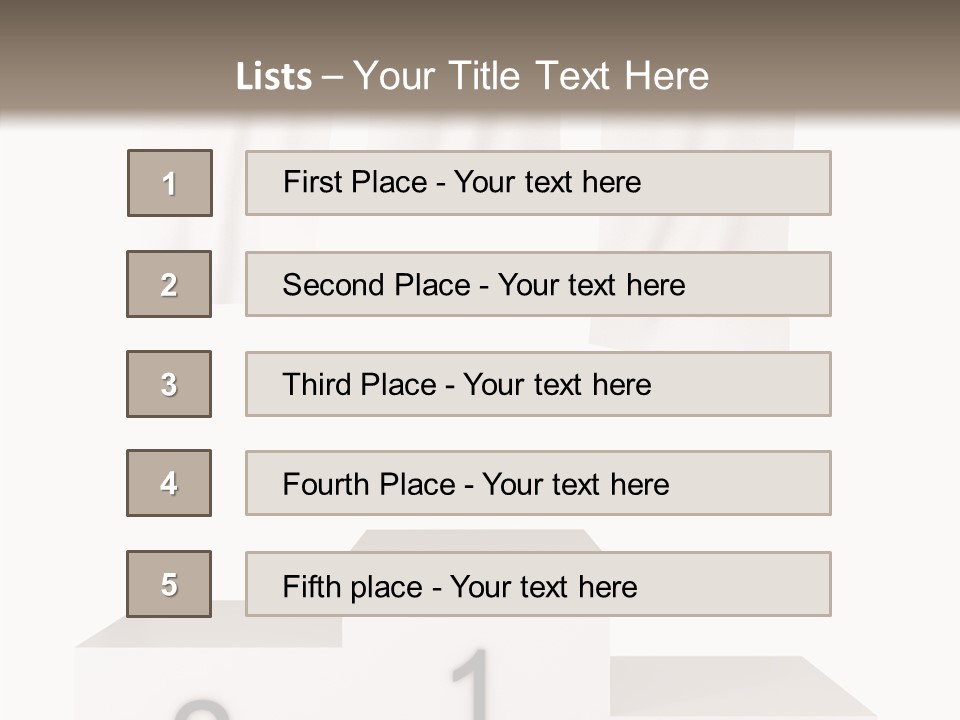 Achievement Standing Pedestal PowerPoint Template