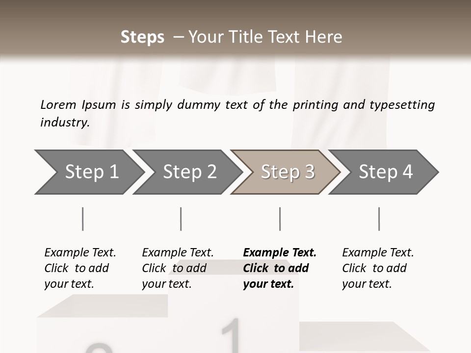 Achievement Standing Pedestal PowerPoint Template