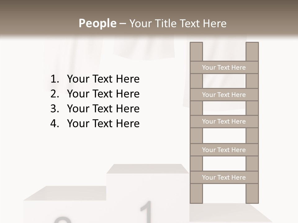 Achievement Standing Pedestal PowerPoint Template