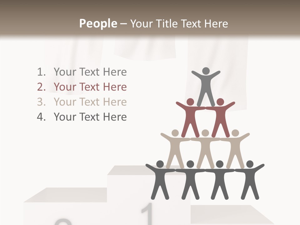 Achievement Standing Pedestal PowerPoint Template