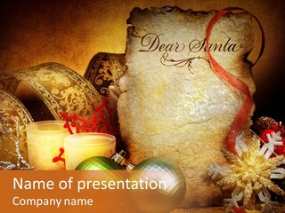 White Letter Parchment PowerPoint Template