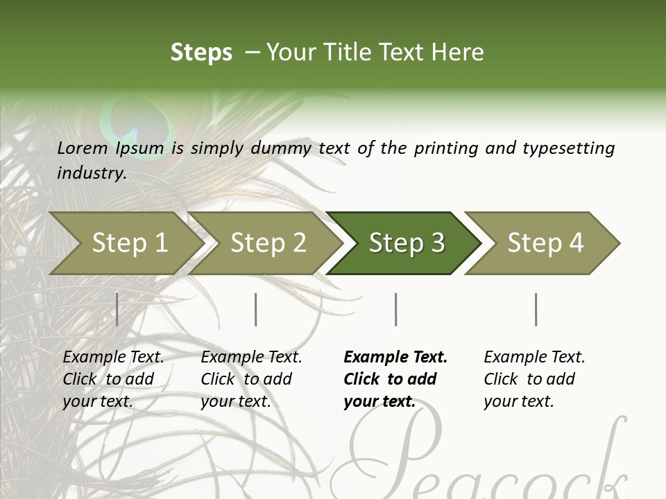 Green Tail Male PowerPoint Template