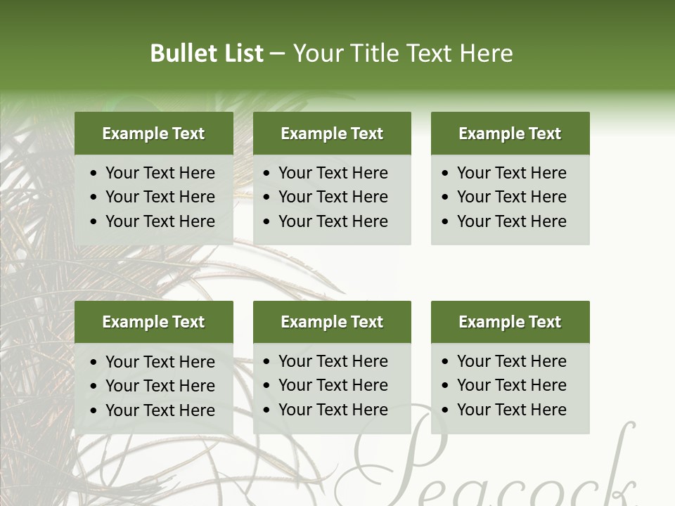 Green Tail Male PowerPoint Template