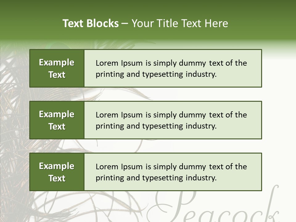 Green Tail Male PowerPoint Template