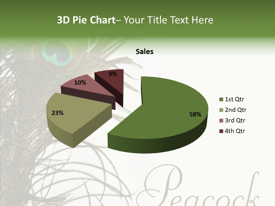 Green Tail Male PowerPoint Template