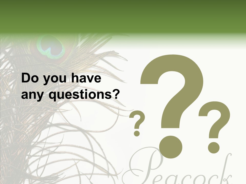 Green Tail Male PowerPoint Template