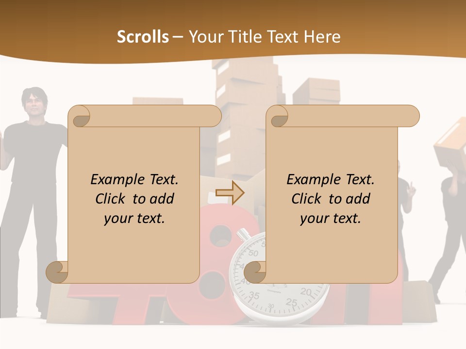 Courier Cardboard Frame PowerPoint Template