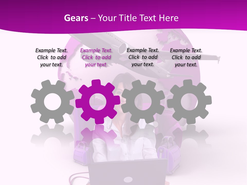 Check In Click White PowerPoint Template