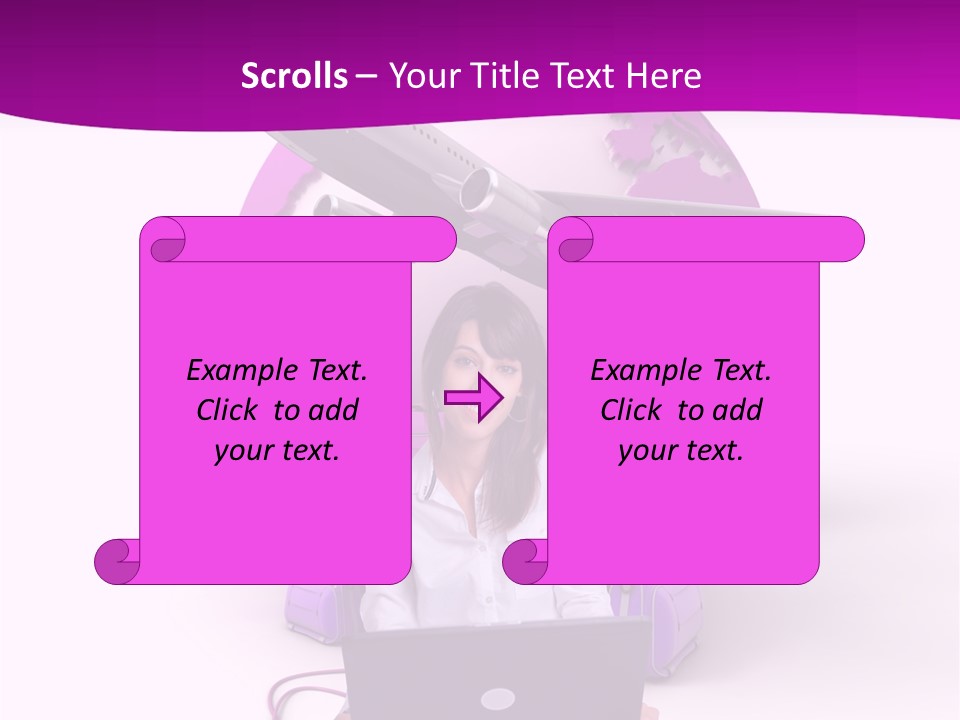 Check In Click White PowerPoint Template