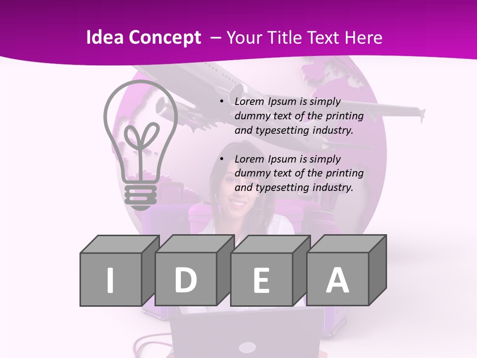 Check In Click White PowerPoint Template