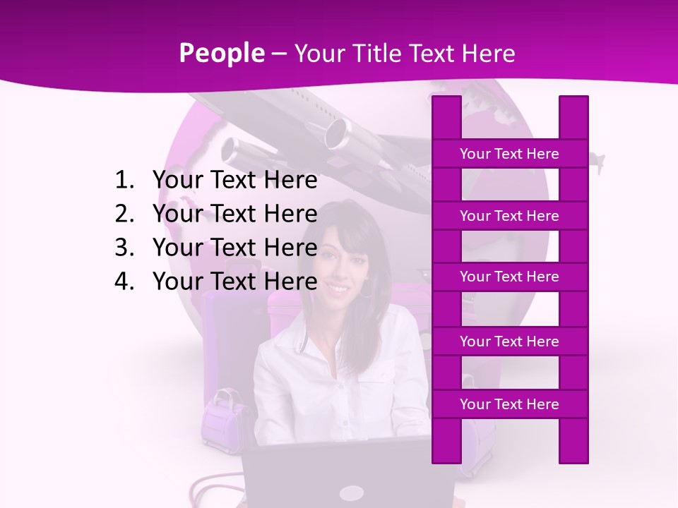 Check In Click White PowerPoint Template