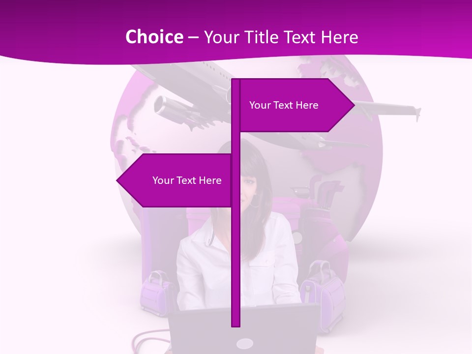 Check In Click White PowerPoint Template