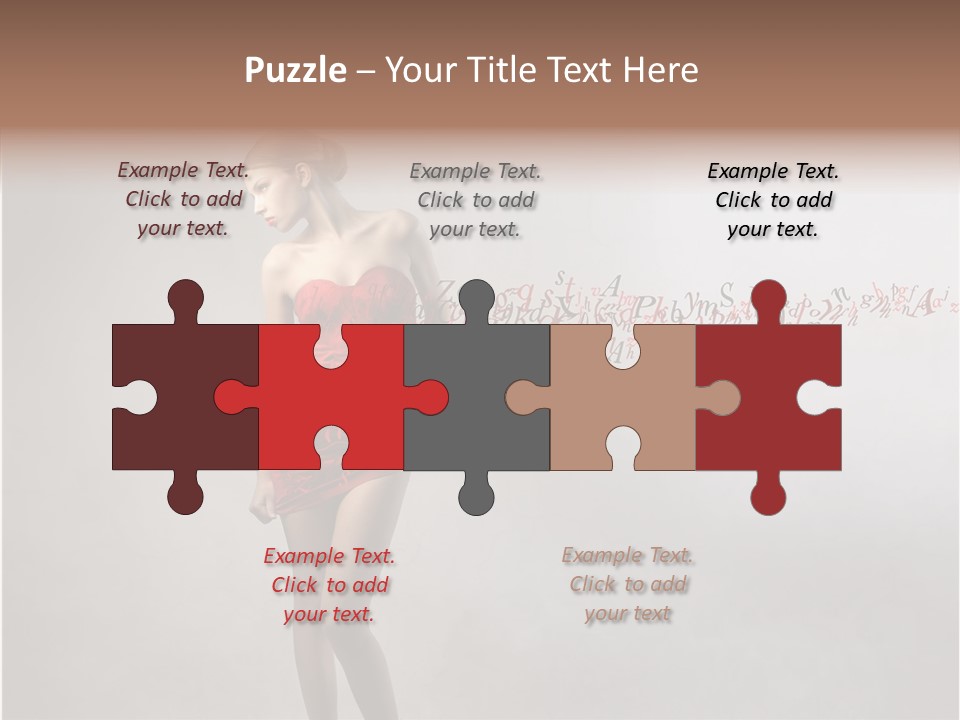 Alphabet Female Blonde PowerPoint Template