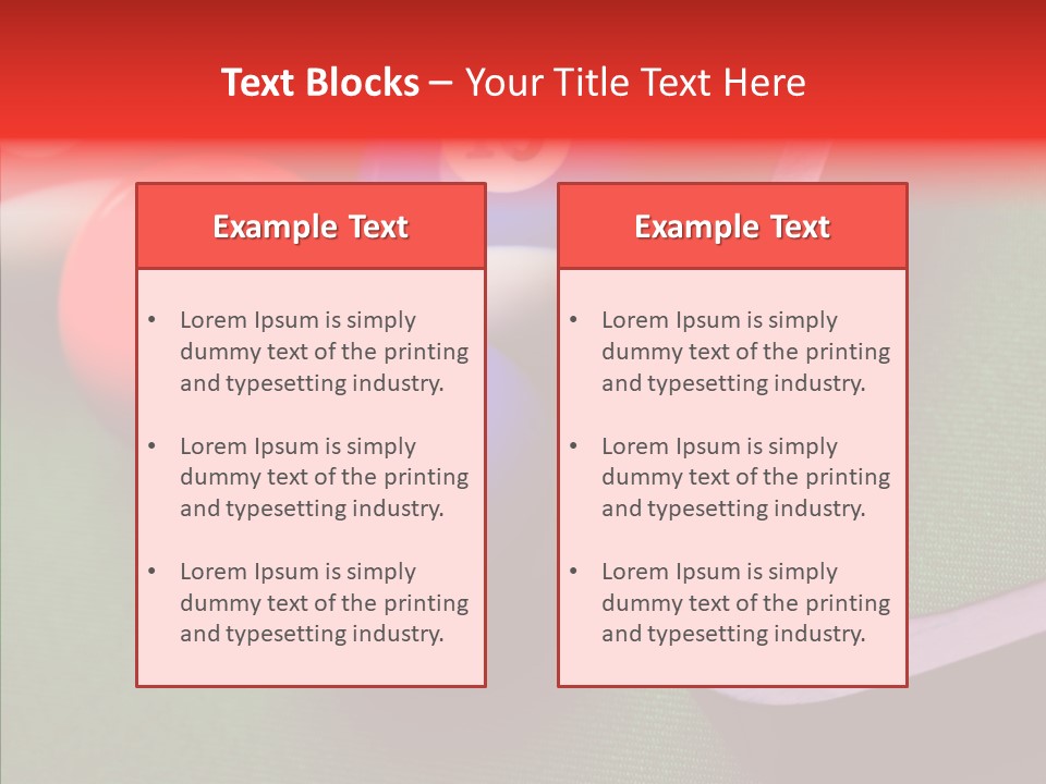Passion Symbol Snooker PowerPoint Template