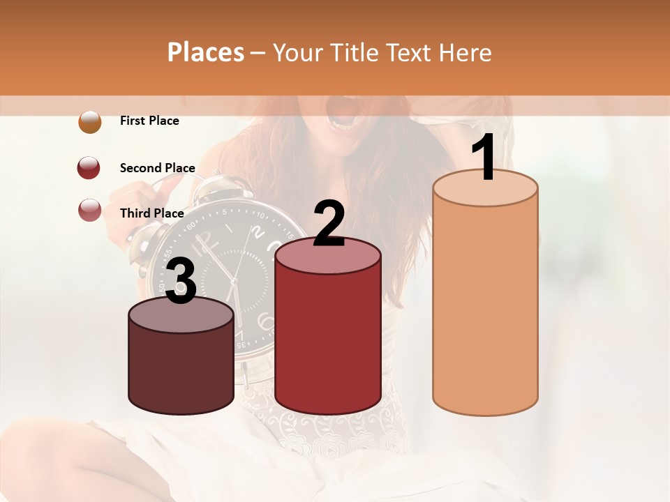 Female White Ring PowerPoint Template