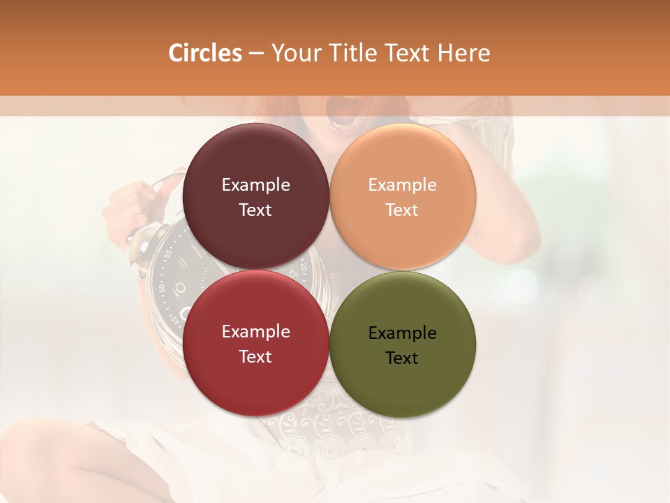 Female White Ring PowerPoint Template