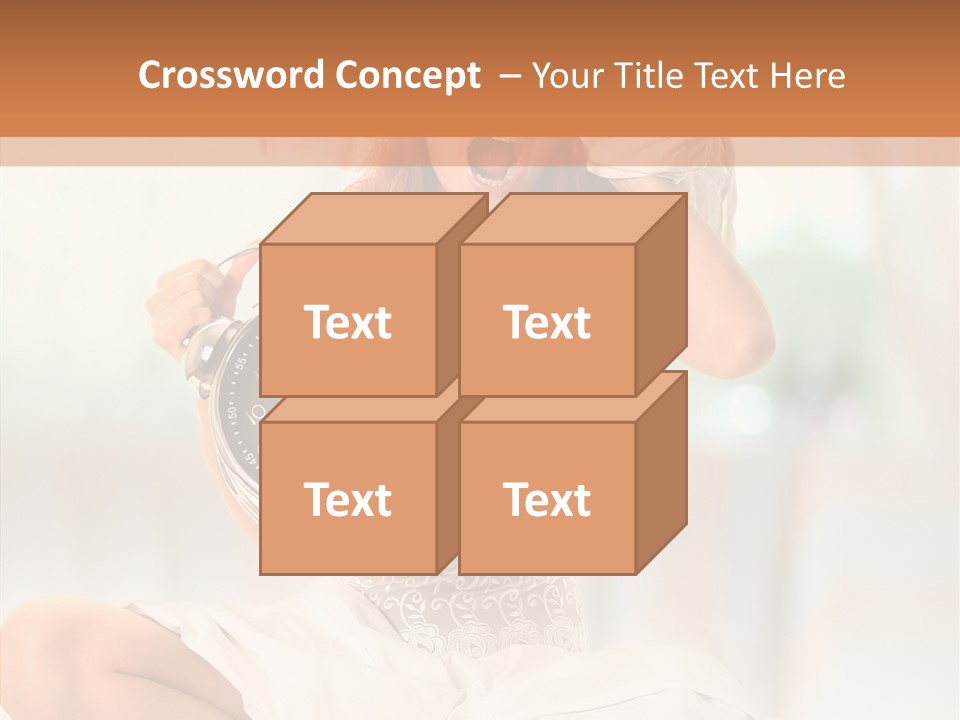 Female White Ring PowerPoint Template